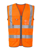 Electrician High-Visibility Workwear Waistcoat Orange/Grey | B2B Low MOQ Safety Vest