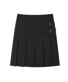 School Pleated Two-Tab Skirt Black | B2B Low MOQ Wholesale
