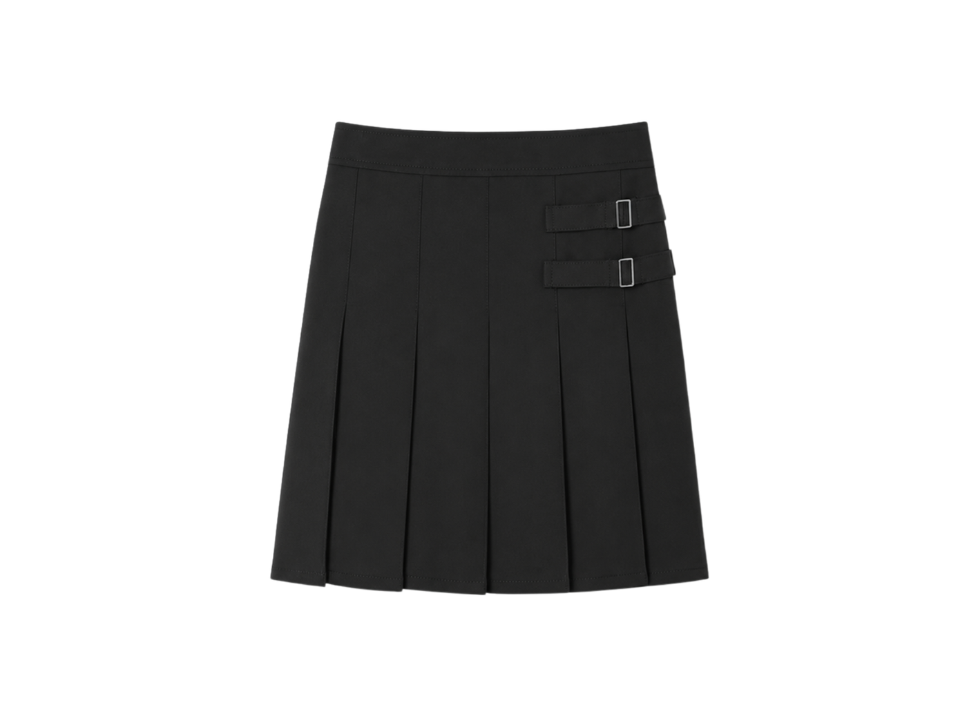 School Pleated Two-Tab Skirt Black | B2B Low MOQ Wholesale