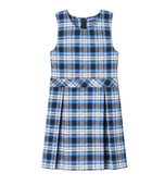 School Plaid Box Pleat Jumper Light Blue Navy White | B2B Low MOQ Wholesale