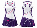 Custom Women's Pickleball Dress | Wholesale Pickleball Team Uniform Dress | White Purple Pink | Apparels Bridge