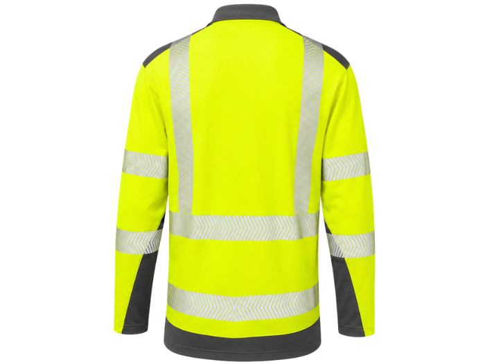 B2B Haulage Reflective Long Sleeve Polo Shirt Fluorescent Yellow/Grey Low MOQ
