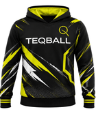 Custom Teqball Hoodie – Black Neon Yellow Graphic Teamwear for Wholesale Sports Buyers