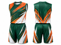 Custom green,orange and white Flag Football Uniform Wholesale Sleeveless Jersey & Shorts, Low MOQ, Bulk Team Set