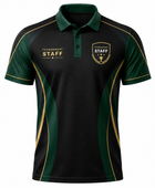 Custom Esports Tournament Staff Polo Shirt | Wholesale Gaming Event Staff Shirt | Black Green Gold | Apparels Bridge