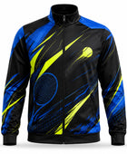 Custom Black Tennis Warm-Up Jacket – Blue Lime Team Jacket for Wholesale