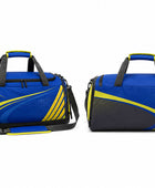 Custom Track & Field Sports Duffle Bag | Wholesale Team Gym Bag | Blue Yellow | Apparels Bridge