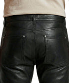 Elephant Metallic Black Faux Leather Wide Leg Jeans Wholesale | Custom Private Label Pants Manufacturer