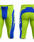 Custom Green Blue American Football Shorts | Wholesale Teamwear Shorts for Bulk Orders