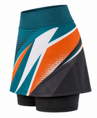 Women’s Squash Skort – Teal Orange Custom Teamwear