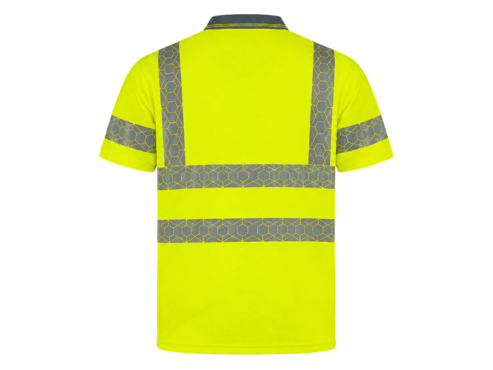 Haulage Reflective Polo Shirt Fluorescent Yellow/Grey Custom Workwear