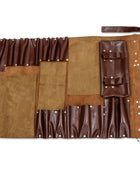 Dark Brown Leather Chef Knife Roll | Custom Wholesale Private Label Manufacturer
