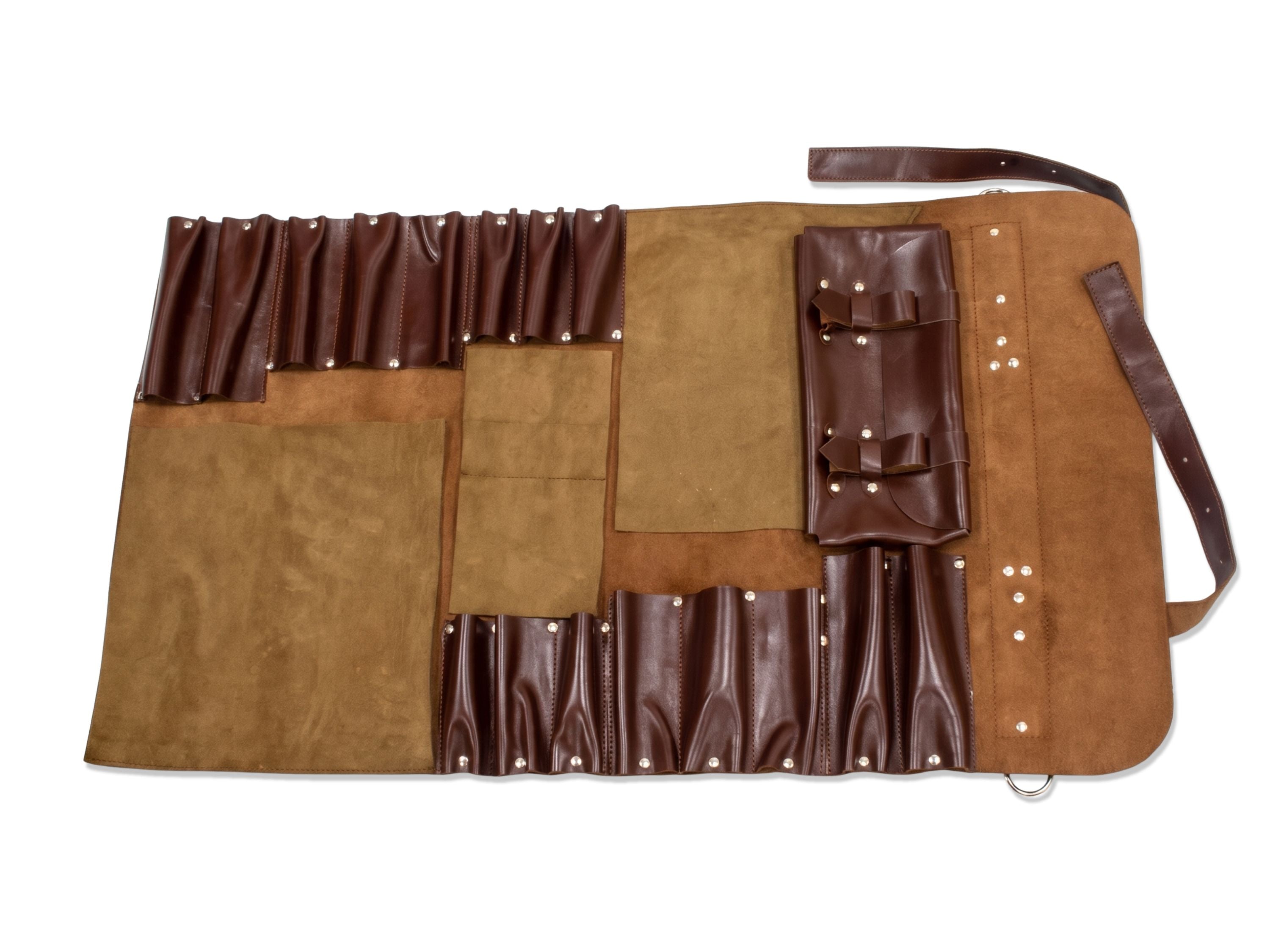 Dark Brown Leather Chef Knife Roll | Custom Wholesale Private Label Manufacturer