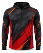 Custom Squash Quarter-Zip Hoodie – Black Red Teamwear