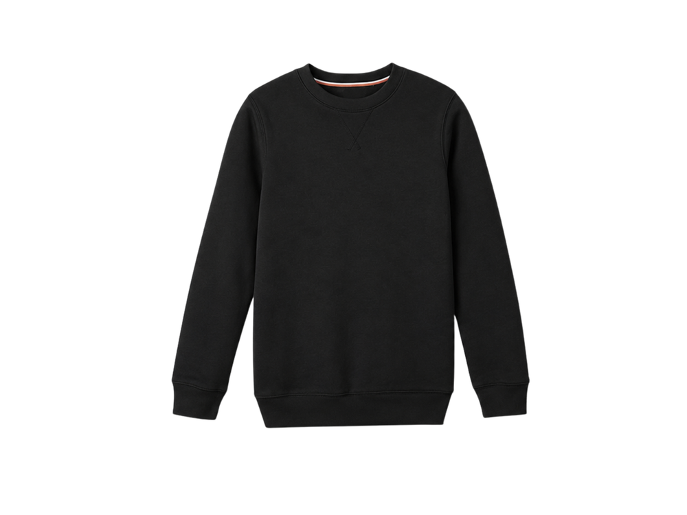 School Crewneck Sweatshirt Black | B2B Low MOQ Wholesale front design preview