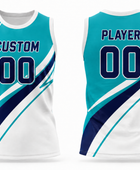 Custom Turquoise Volleyball Sublimated Vest Jersey – Sleeveless Team Uniform