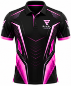 Custom Esports Polo Shirt | Wholesale Gaming Team Polo | Black Pink Magenta | Apparels Bridge