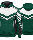 Custom Green White Rugby Hoodie | Wholesale Team Pullover Hoodie for Clubs and Bulk Orders