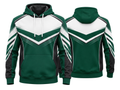 Custom Green White Rugby Hoodie | Wholesale Team Pullover Hoodie for Clubs and Bulk Orders