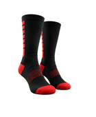 Custom Powerlifting Crew Socks | Wholesale Strength Training Socks | Black Red | Apparels Bridge