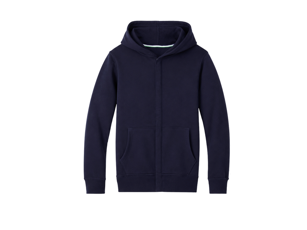 School Adaptive Fleece Hoodie Navy Blue | B2B Low MOQ Wholesale front design preview