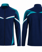 Custom Navy Volleyball Warm-Up Jacket  Wholesale Team Training Jacket