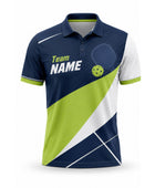 Custom Pickleball Jersey | Wholesale Pickleball Team Polo | Navy White Lime Green | Apparels Bridge