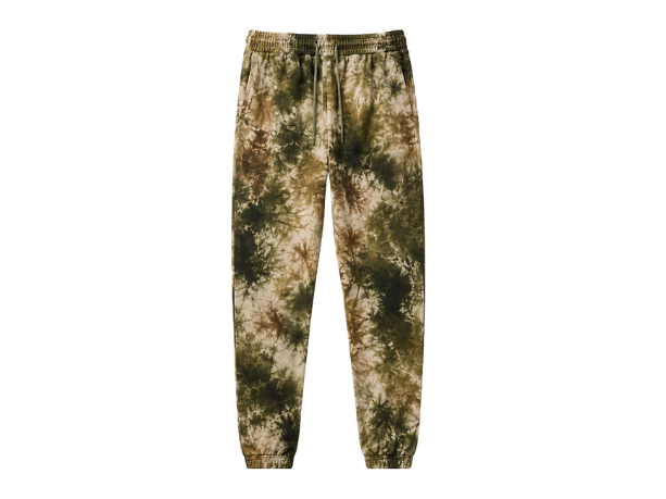 Tie Dye Trousers Olive Khaki Black and Neutral All Over Design | B2B Low MOQ