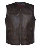 B2B Leather Shooting Vest Dark Brown Low MOQ Hunting