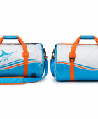 Custom Fishing Duffle Bag | Wholesale Fishing Gear Bag | White Orange Marlin | Apparels Bridge