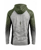 Custom Fishing Sun Hoodie | Wholesale Sun Protection Fishing Shirt | Grey Olive Green | Apparels Bridge