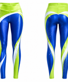 Blue & Green Dance Team Leggings – Wholesale Bulk Performance Pajama, Low MOQ, B2B Activewear