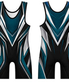 Teal & Black Wrestling Uniform – Team Performance Singlet, Wholesale Bulk, Low MOQ