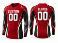 Custom Red Black Soccer Base Layer | Wholesale Long Sleeve Team Compression Shirt