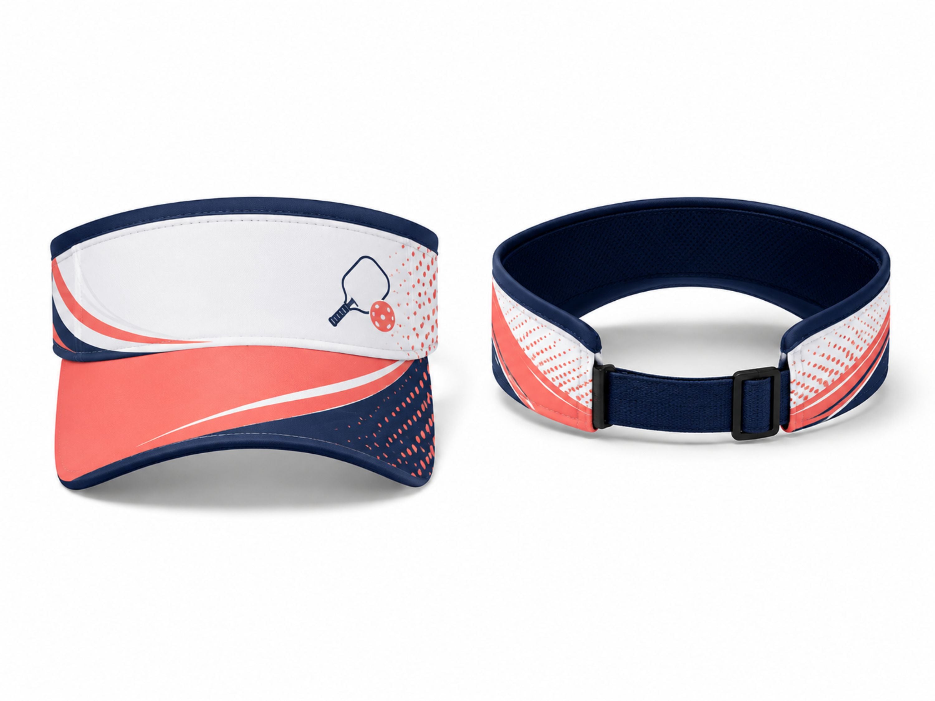 Custom Pickleball Visor | Wholesale Pickleball Team Visor | Navy Coral White | Apparels Bridge