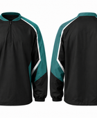 Custom Black Teal Baseball Jacket | Wholesale Team Warmup Jacket for Bulk Orders