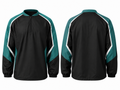 Custom Black Teal Baseball Jacket | Wholesale Team Warmup Jacket for Bulk Orders