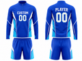 Custom Royal Blue Soccer Training Kit | Wholesale Long Sleeve Teamwear for Bulk Orders