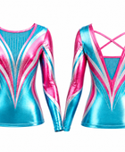 Pink & Teal Dance Team Jersey – Wholesale Bulk Long Sleeve Top, Low MOQ, B2B Performance Apparel