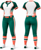 Green/White/Orange Softball Uniform – Wholesale Bulk Team Kit, Low MOQ, B2B Performance Apparel