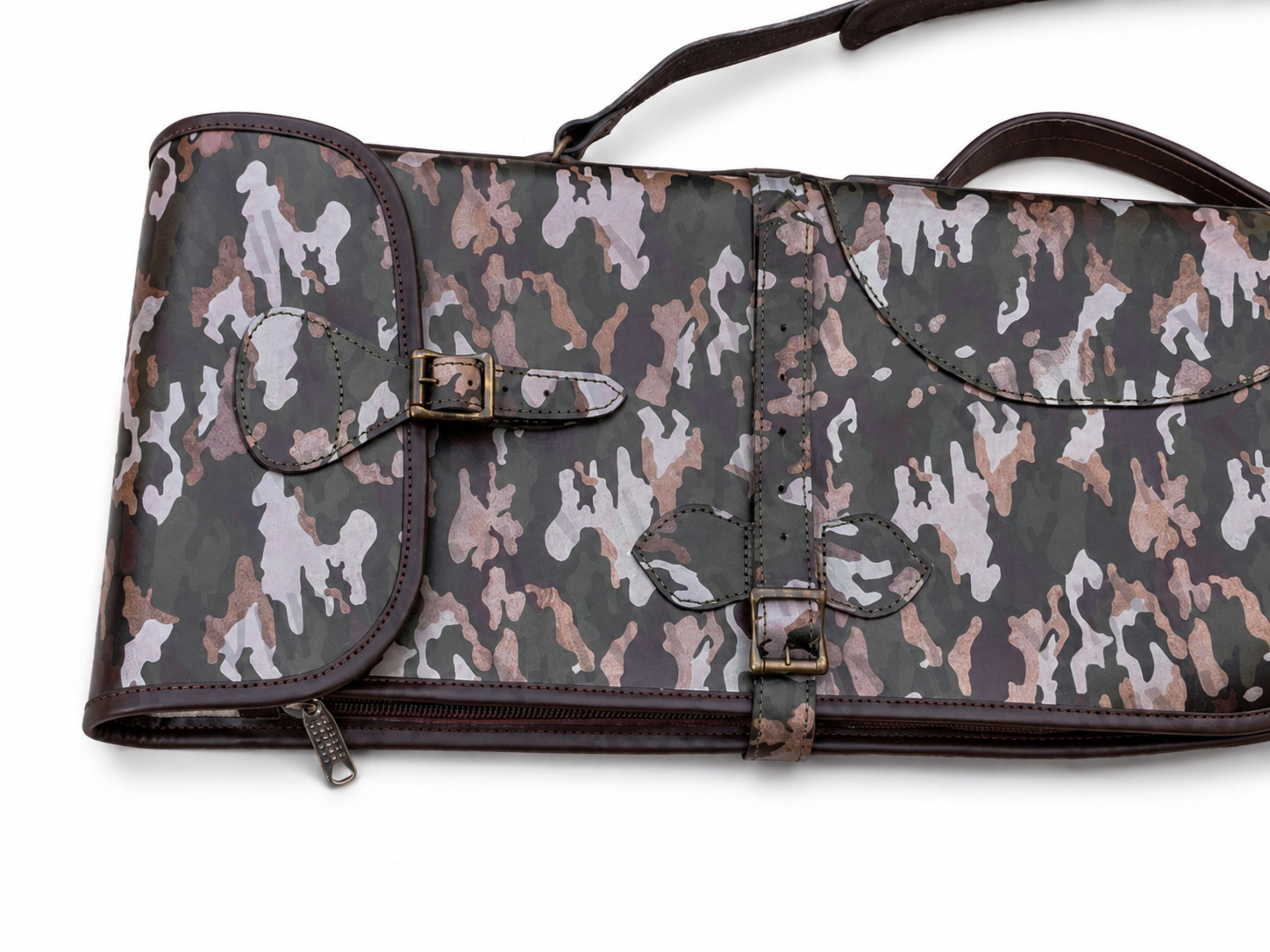 Camouflage Leather Rifle Case Wholesale | Shearling Lined Hunting Scabbard Manufacturer