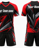 Red & Black Padel Uniform – Team Performance Jersey & Shorts, Wholesale Bulk, Low MOQ