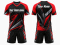 Red & Black Padel Uniform – Team Performance Jersey & Shorts, Wholesale Bulk, Low MOQ