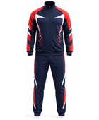 Custom Navy Red Rugby Warmup Tracksuit | Wholesale Team Jacket and Pants Set