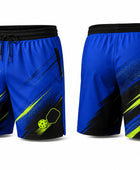 Custom Pickleball Shorts | Wholesale Pickleball Team Shorts | Blue Black Lime Green | Apparels Bridge