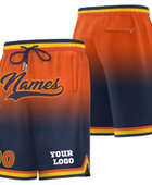 Orange/Navy Gradient Basketball Shorts – Wholesale Bulk Team Kit, Low MOQ, B2B Performance Apparel