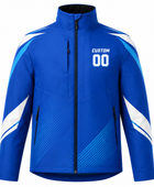 Custom Blue Soccer Jacket | Wholesale Team Warmup Jacket for Clubs Schools and Bulk Orders