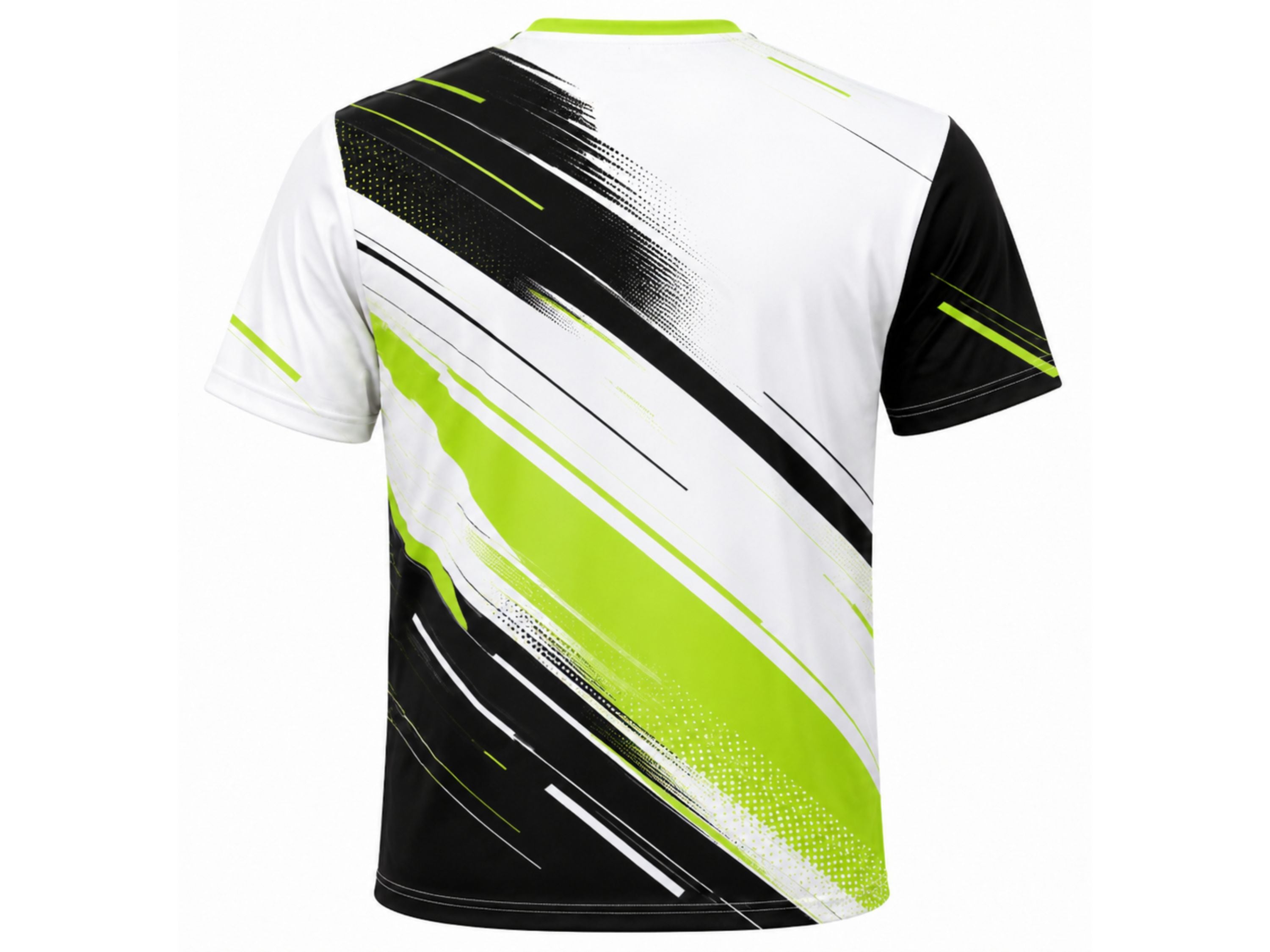 Custom White Sublimated Tennis Shirt – Black Lime Team Jersey