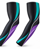 Custom Volleyball Compression Leg Sleeves – Black Teal Purple Team Sleeves