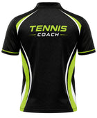Custom Black Tennis Coach Polo – Lime Staff Team Shirt for Wholesale